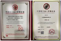 攀峰家居成功入选“中国轻工企业200强”
