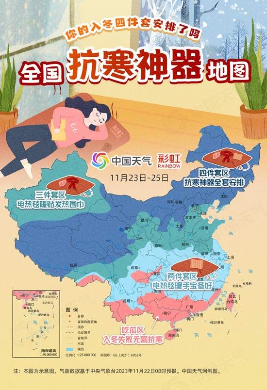 拯救大降温！全国抗寒神器地图出炉 11省份需集齐入冬四件套