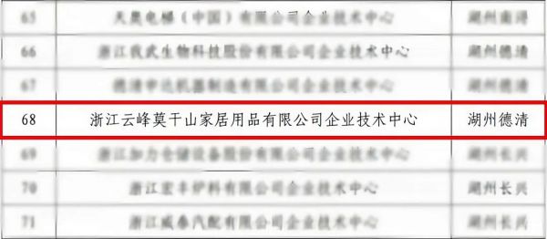 创新引领未来 | 莫干山家居企业技术中心获评省级企业技术中心