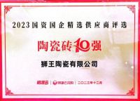 实力见证！狮王瓷砖登第八届国资国企精选供应商十强!