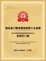 双奖加冕 | 新豪轩门窗荣获铝合金门窗十佳品牌&消费者喜爱十大品牌