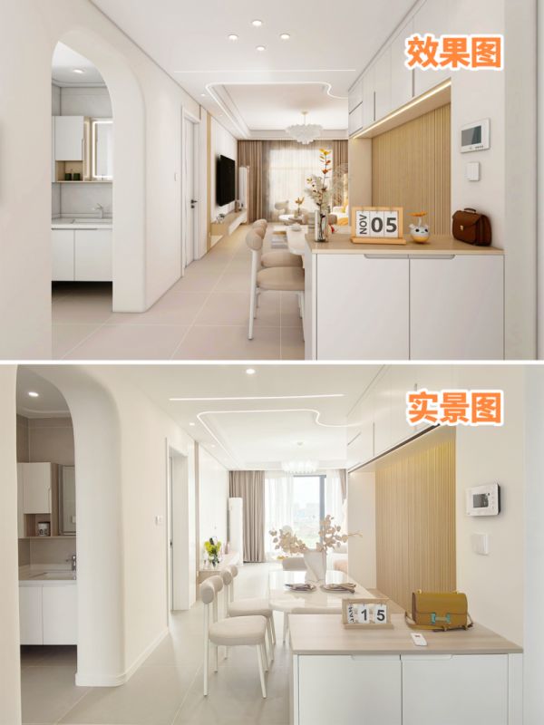 全友家居实拍丨93㎡奶油风,落地实景图也太还原了吧!