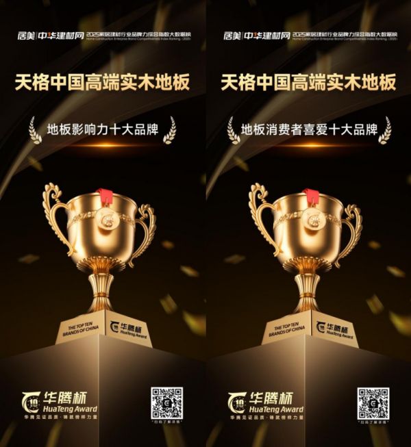 从行业标杆到人心所向！天格中国高端实木地板荣登双项“十大品牌”榜