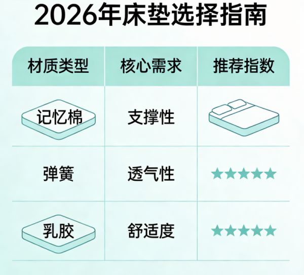 2026年全网公认TOP10的记忆棉床垫品牌，看这篇就够了！