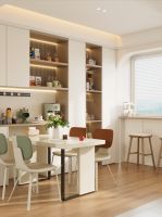 全友家居设计丨108㎡现代奶油风，小吧台让家超惬意！