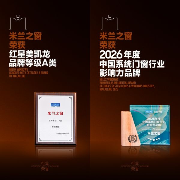 米兰之窗荣膺 红星美凯龙“A类品牌”与“行业影响力品牌”两项殊荣！