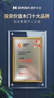 鼎萨木门荣获“最具投资价值木门十大品牌”
